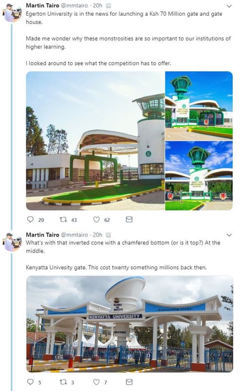 Martin tairo mmtairo 2oh egerton university is in the news for launching ksh 70