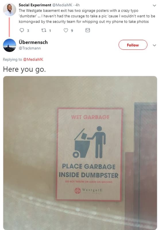 Social experiment mediamk the westgate basement exit has two signage posters wit