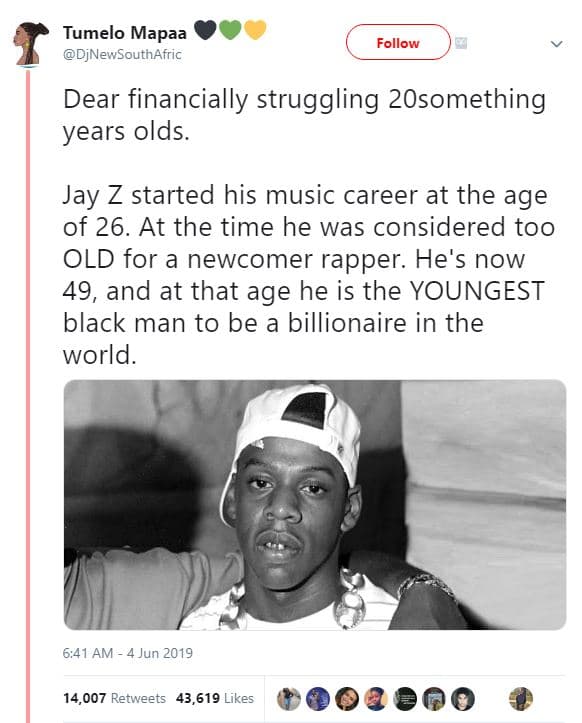 Tumelo mapaa djnewsouthafric follow dear financially struggling 2osomething year