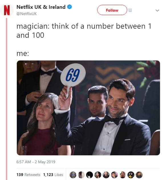 Netflix uk ireland n netflixuk follow magician think of a number between and 100