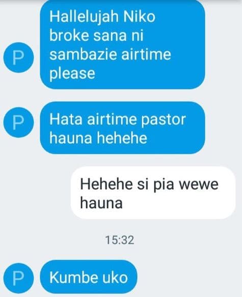Hallelujah niko broke sana ni sambazie airtime please p p hata airtime pastor ha