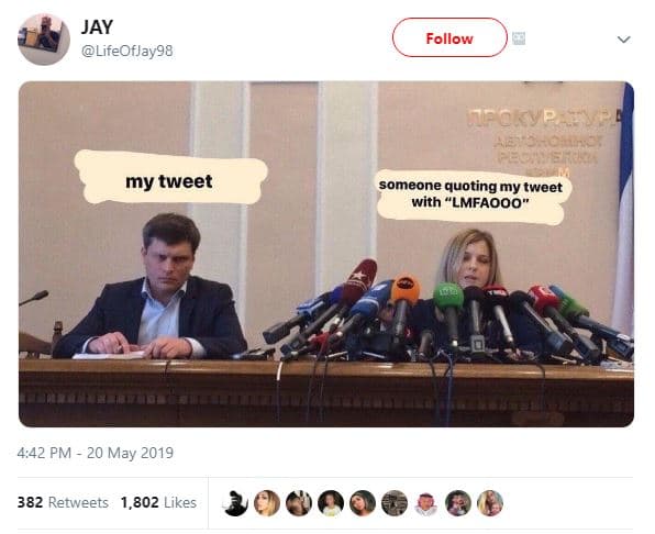 Jay lifeofjay98 follow cy? my tweet someone quoting my tweet with lmfaooo 4,42 p