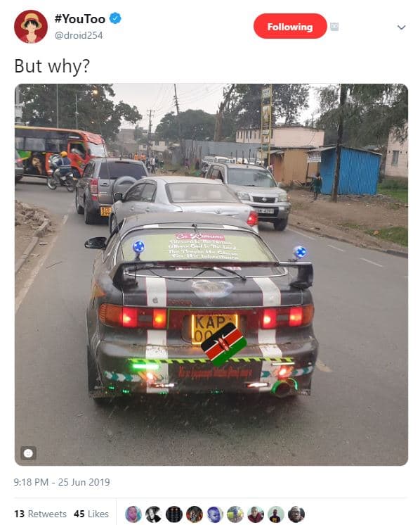 Youtoo droid254 following but why? 9,18 pm 25 jun 13 retweets 45 likes