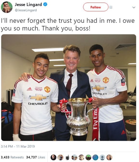 Jesse lingard jesselingard follow f'iinever forget the trust you had in me. owe