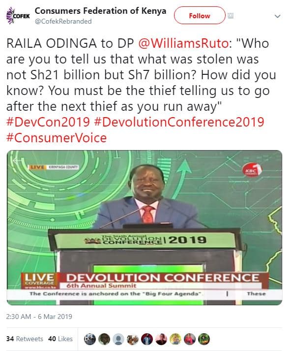 Consumers federation of kenya cofek cofekrebranded follow raila odinga to dp wil