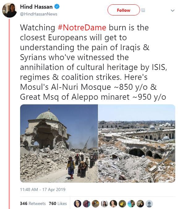 Hind hassan hindhassannews follow watching notredame burn is the closest europea