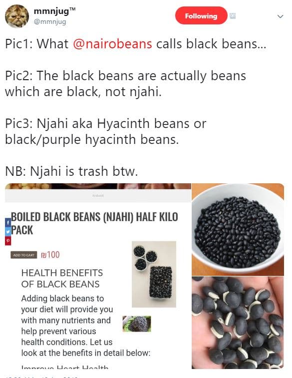 Mmnjug mmnjug following pic1 what nairobeans calls black beans. pic2 the black b