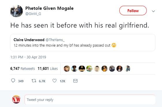 Phetole given mogale givvi_g follow he has seen it before with his real girlfrie