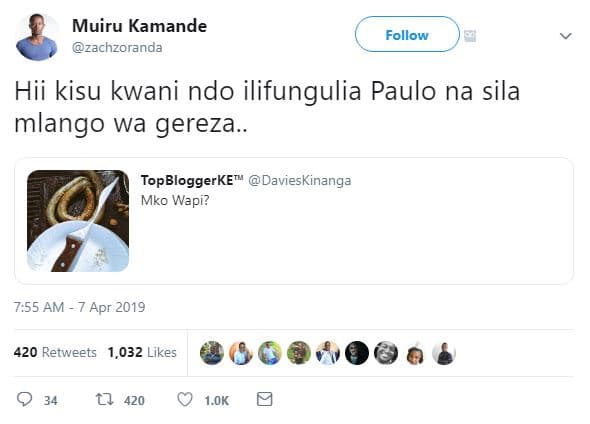 Muiru kamande zachzoranda follow hii kisu kwani ndo ilifungulia paulo na sila ml