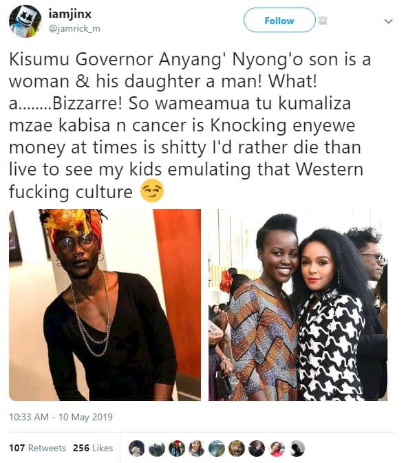 Iamjinx jamrick_m follow kisumu governor anyang' nyong'0 son is a woman his daug