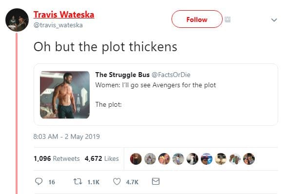 Iravis wateska travis_wateska follow oh but the plot thickens the struggle bus f