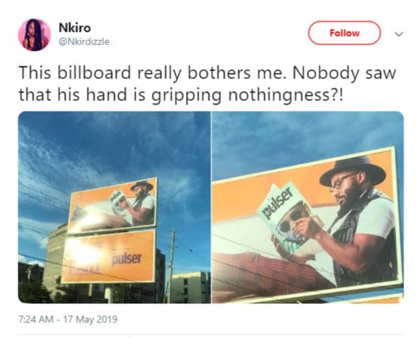 Nkiro ikiraizze follow this billboard really bothers me. nobody saw that his han