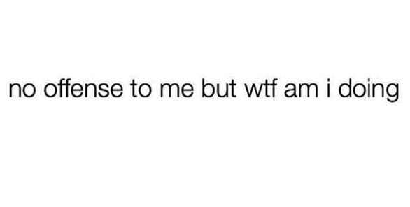 No offense to me but wtf am i doing