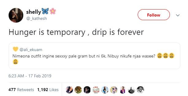 Shelly 8 kathesh follow hunger is temporary drip is forever ali_ekuam nimeona ou