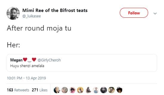 Mimi ree of the bifrost teats luikasee follow after round moja tu her megan girl