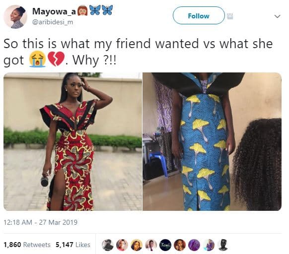 Mayowa aribidesi_m 888 follow so this is what my friend wanted vs what she got w
