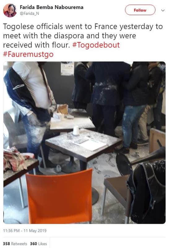 Farida bemba nabourema farida follow togolese officials went to france yesterday