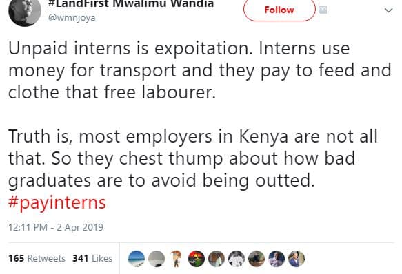 Lanafirst mviwallmu wandia wmnjoya follow unpaid interns is expoitation interns