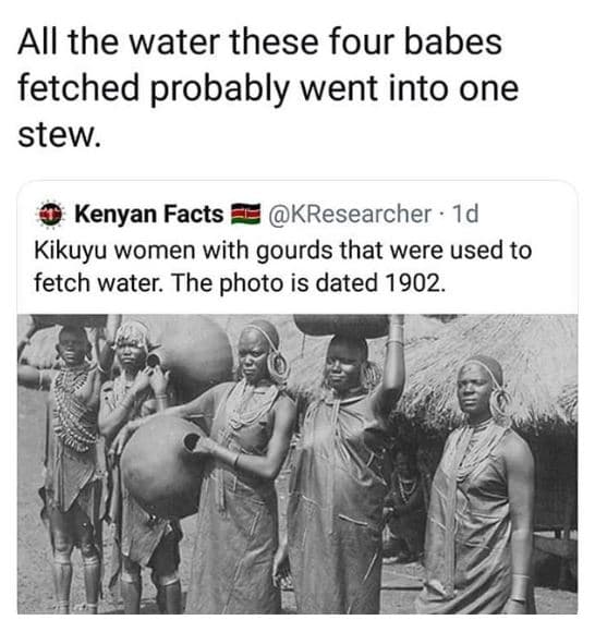 All the water these four babes fetched probably went into one stew. kenyan facts