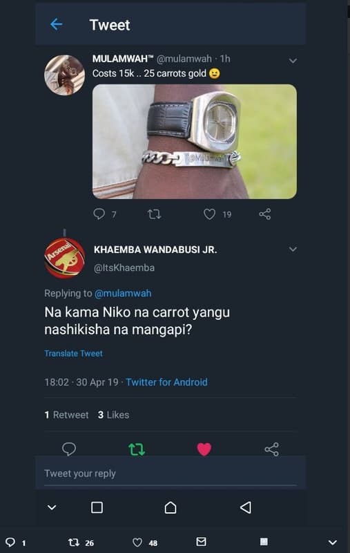 Tweet mulamwah mulamwah ih costs 15k 25 carrots gold 0 7 1 0 19 khaemba wandabus