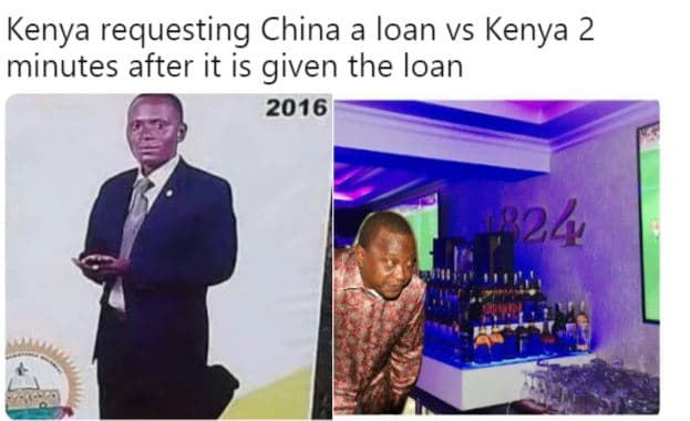 Kenya requesting china a loan vs kenya 2 minutes after it is given the loan 324