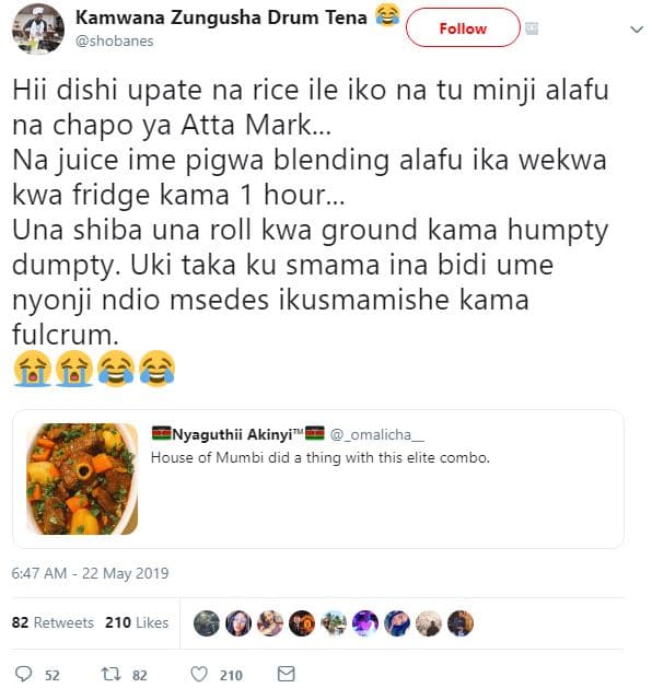 Kamwana zungusha drum tena shobanes follow hii dishi upate na rice ile iko na tu