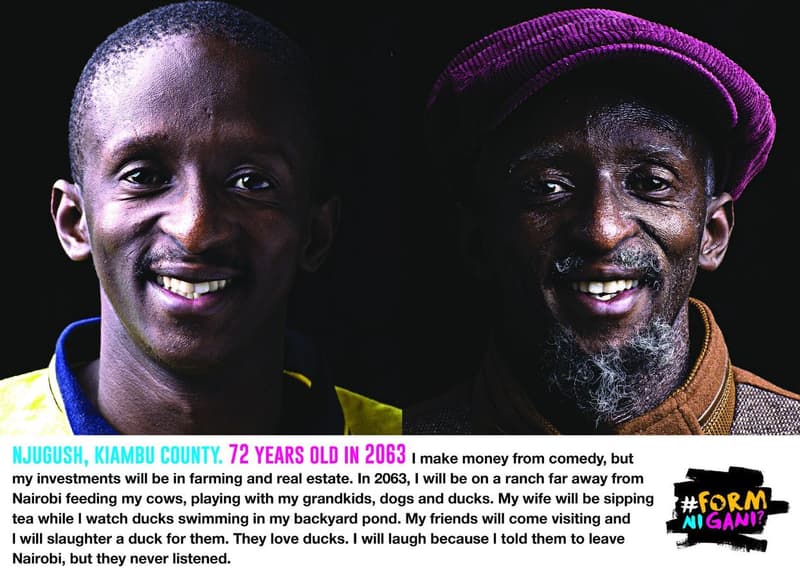 Njugush , kiambu county. 72 years old in imake money from comedy but my investme