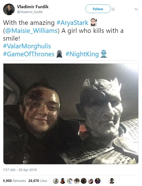 Vladimir furdik vladimir_furdik follow with the amazing aryastark maisie_william