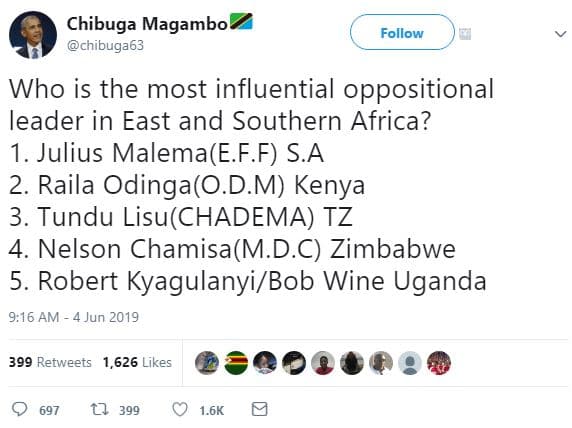 Chibuga magambo_ chibuga63 follow who is the most influential oppositional leade