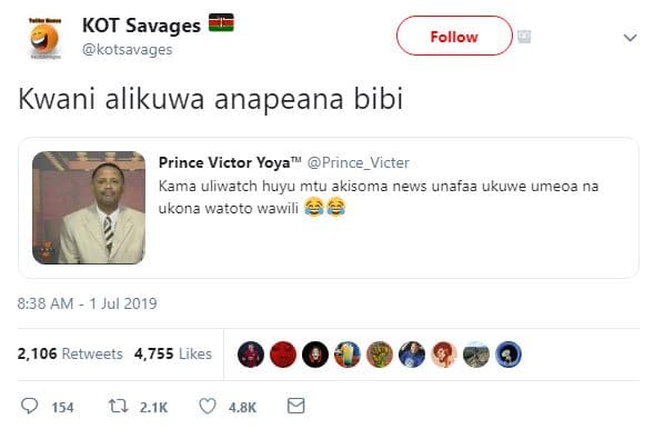Kot savages kotsavages follow kwani alikuwa anapeana bibi prince victor yoya pri