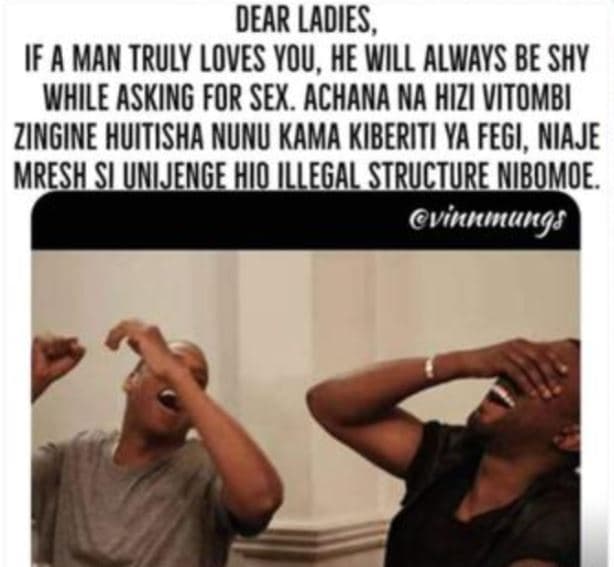Dear ladies , if a man truly loves you, he will always be shy while asking for s