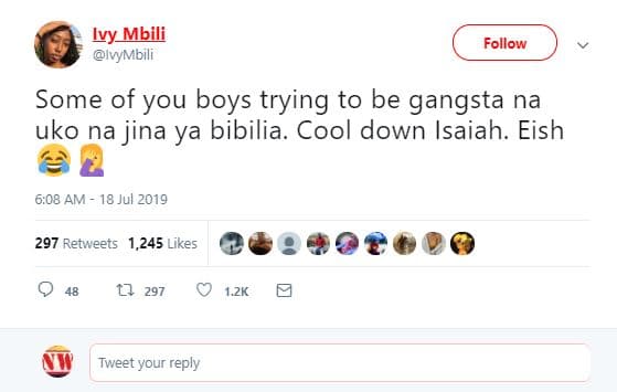 Ivy_mbili ivymbili follow some of you boys trying to be gangsta na uko na jina y