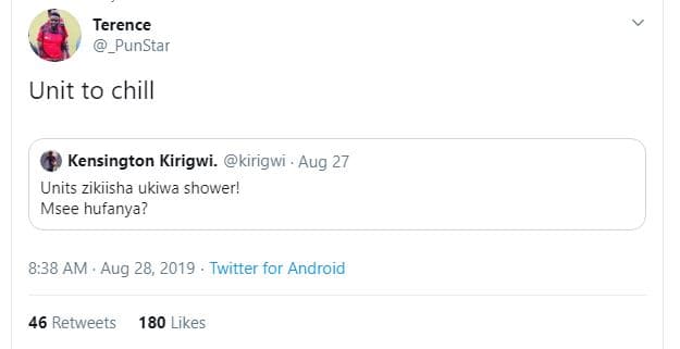 Terence punstar unit to chill kensington kirigwi. kirigwi aug units zikiisha uki