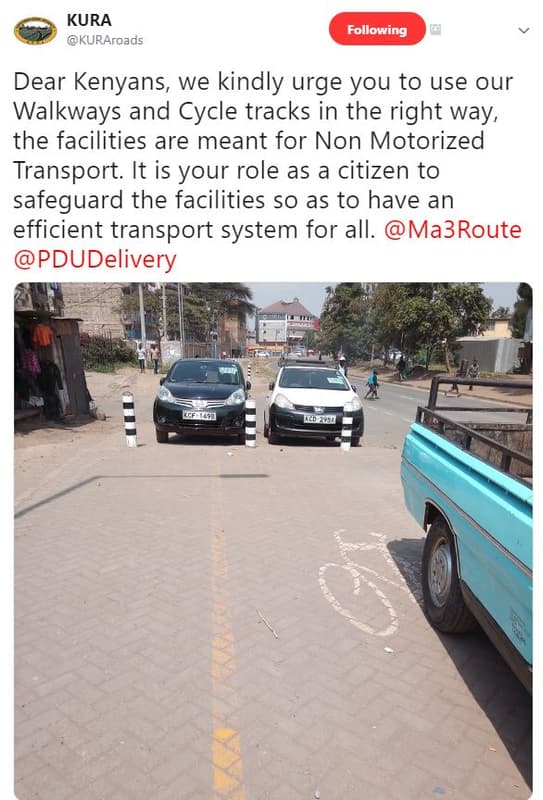 Kura kuraroads following dear kenyans we kindly urge you to use our walkways and