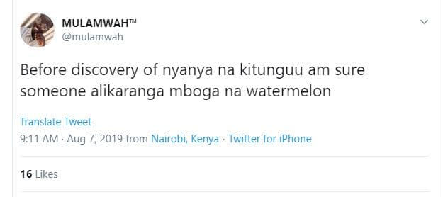 Mulamwah mulamwah before discovery of nyanya na kitunguu am sure someone alikara