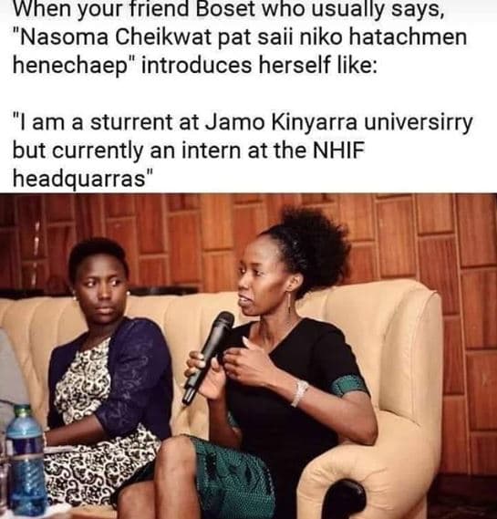 When your triend boset who usually says nasoma cheikwat pat saii niko hatachmen