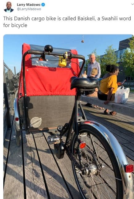 Larry madowo larrymadowo this danish cargo bike is called baiskeli swahili word