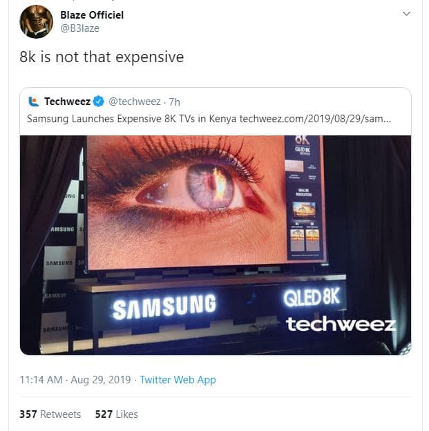 Blaze officiel b3laze 8k is not that expensive techweez techweez samsung launche
