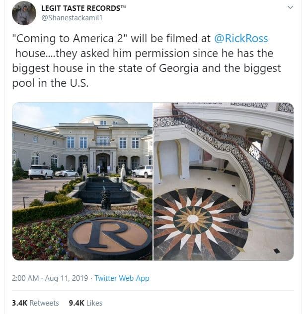 Legit taste records shanestackamil1 coming to america 2 will be filmed at rickro