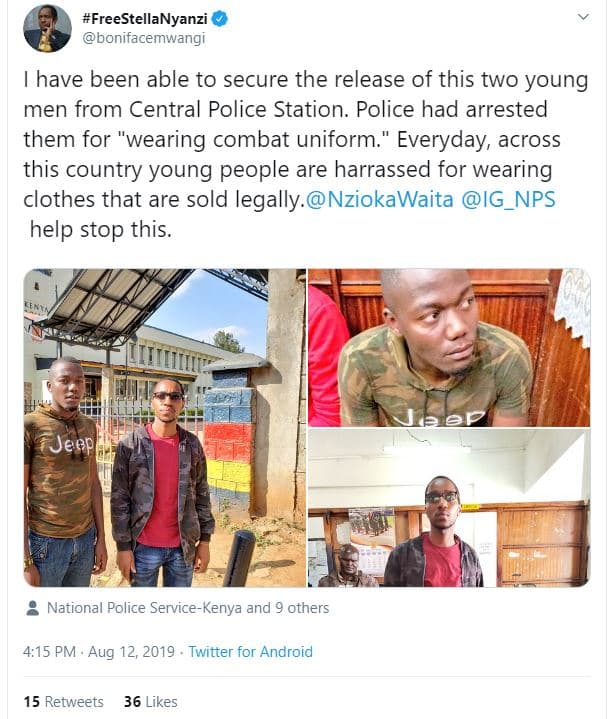 Freestellanyanzi bonifacemwangi have been able to secure the release of this two