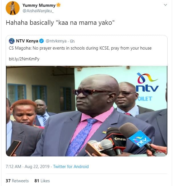 Yummy mummy aishawanjiku hahaha basically kaa na mama yako ntv kenya ntvkenya cs