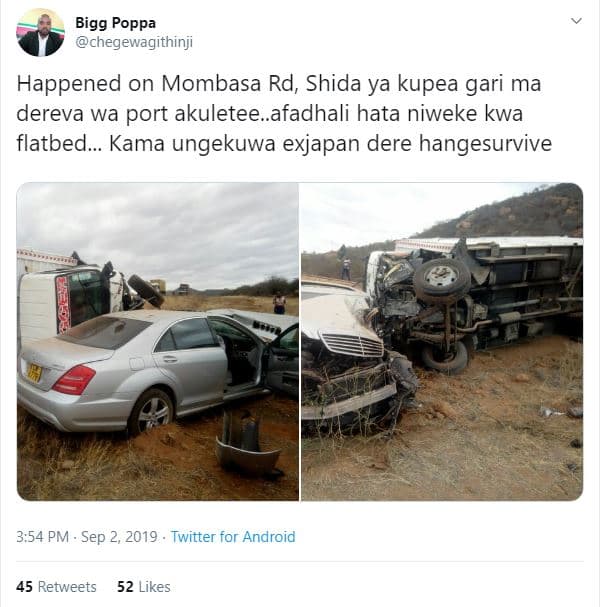 Bigg poppa chegewagithinji happened on mombasa rd, shida ya kupea gari ma dereva