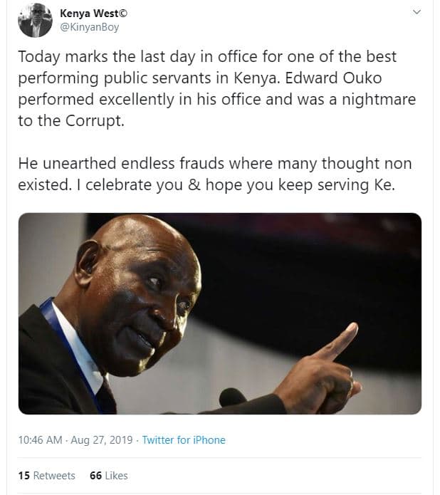 Kenya west kinyanboy today marks the last day in office for one of the best perf