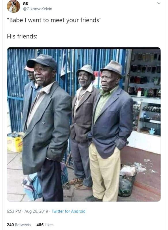 Gk gikonyokelvin babe want to meet your friends his friends 6.53 pm aug 28, twit