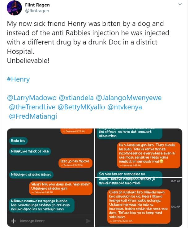 Flint ragen flintragen my now sick friend henry was bitten by a dog and instead