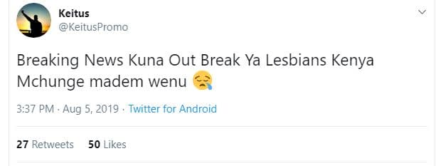 Keitus keituspromo breaking news kuna out break ya lesbians kenya mchunge madem