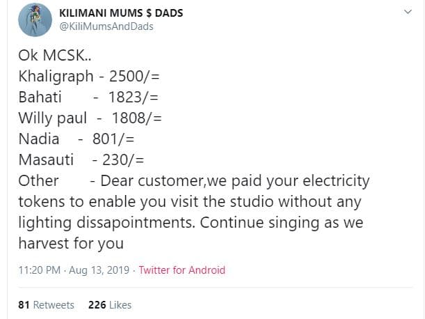 Kilimani mums dads kilimumsanddads ok mcsk khaligraph bahati willy paul nadia 80