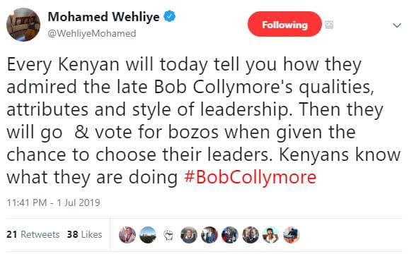 Mohamed wehliye wehliyemohamed following every kenyan will today tell you how th