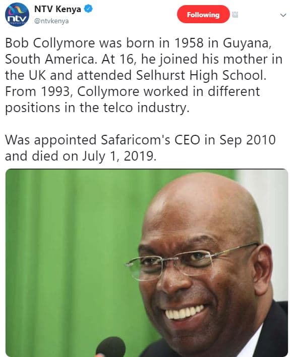 Ntv kenya ity ntvkenya following bob collymore was born in in guyana south ameri