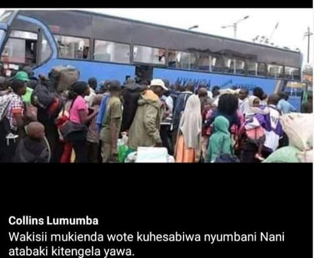 Collins lumumba wakisii mukienda wote kuhesabiwa nyumbani nani atabaki kitengela